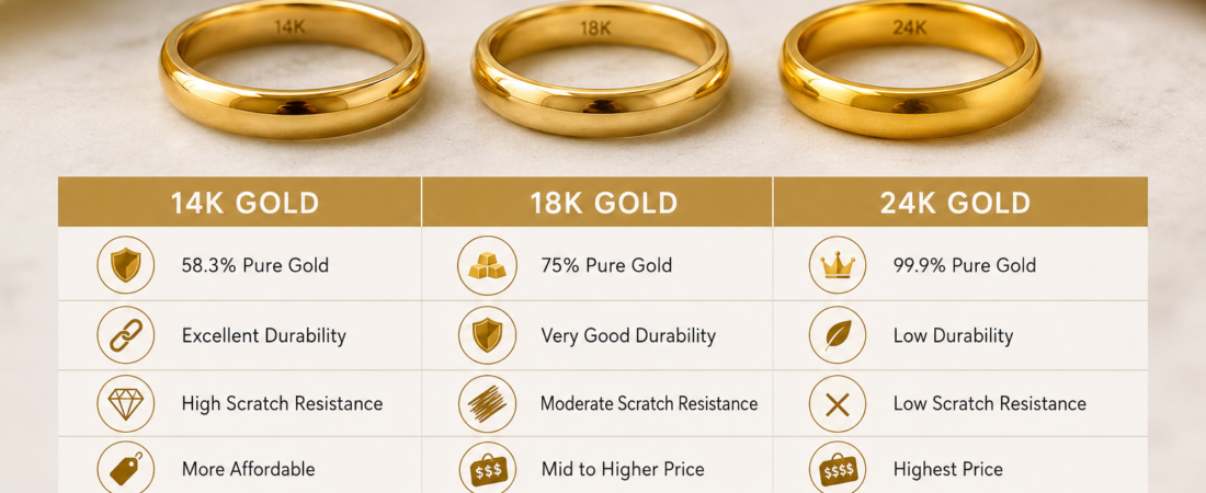 The Difference Between 14K, 18K, and 24K Gold: A Simple Guide