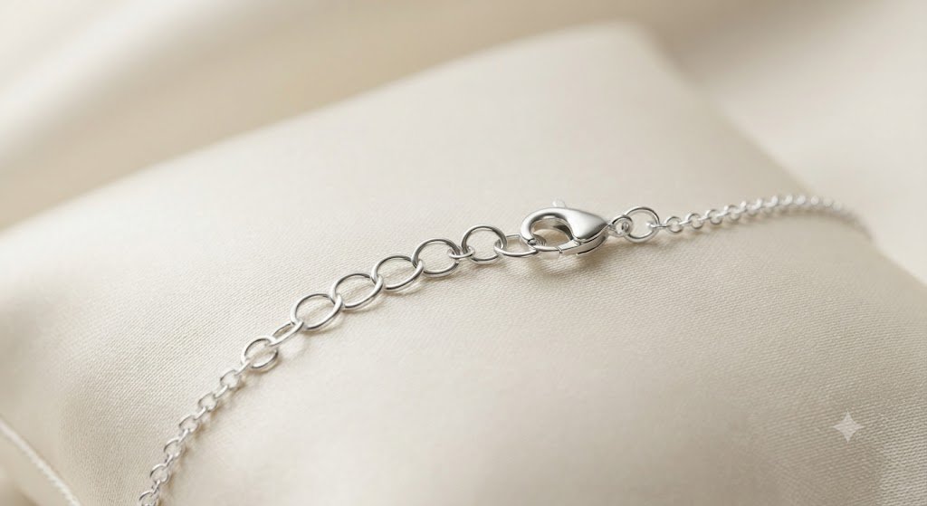 Silver-tone chain anklet with a lobster clasp
