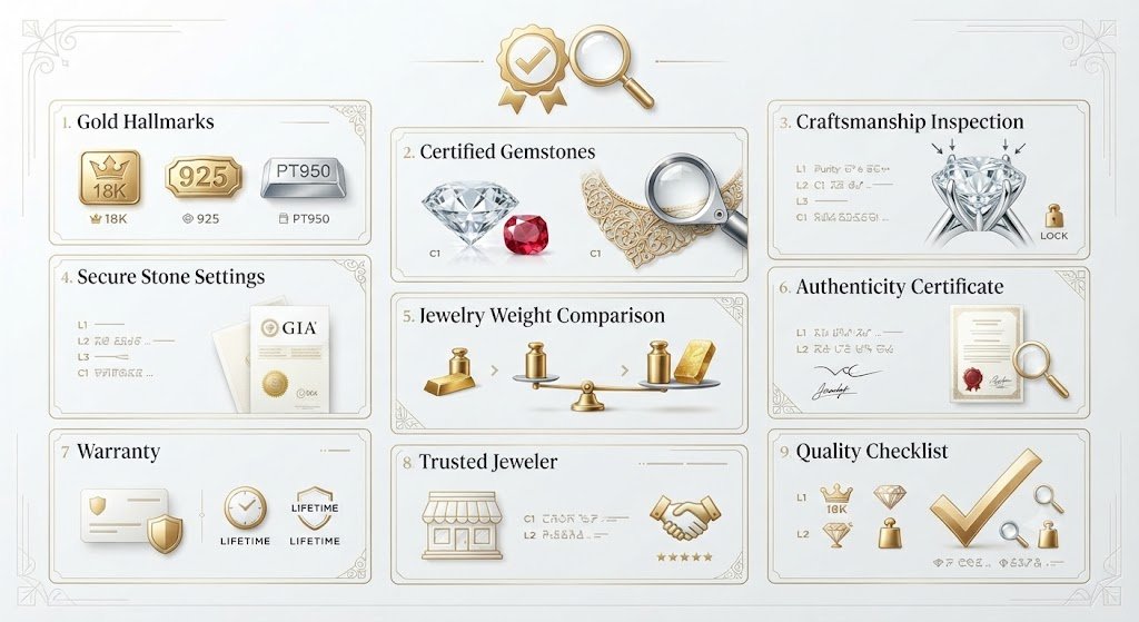 Infographic on how to identify high-quality jewelry